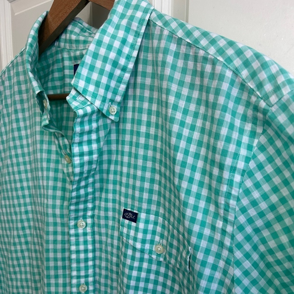 EUC Ralph Lauren Polo size XL  Men's Green Checkered Gingham Shirt 100% cotton. - Picture 4 of 8